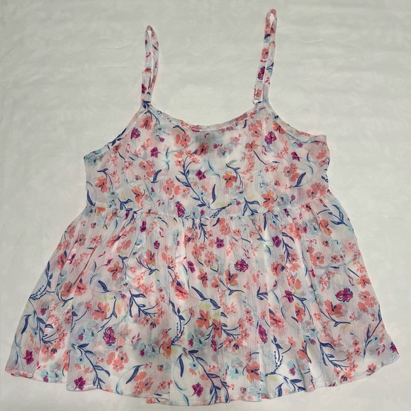 TORRID Women's Blouse Top Sleeveless Floral Print Semi Sheer Size 1 - Picture 1 of 5